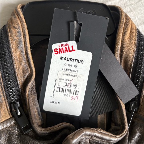 Men’s Mauritius leather jacket. Style Cove in grey/brown distressed looking. NWT - Picture 7 of 8